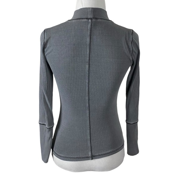 Free People Rickie Long Sleeve Top in Grey Haze Size XS Grunge Layering Thermal - Picture 12 of 15